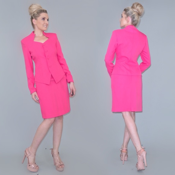 Versei Dresses & Skirts - Versei Hot Pink Tailored Blazer Skirt Suit Set